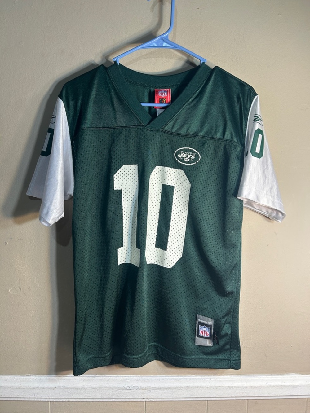 Vintage Authentic Reebok Chad Pennington New York Jets Jersey Size L Boys 14/16